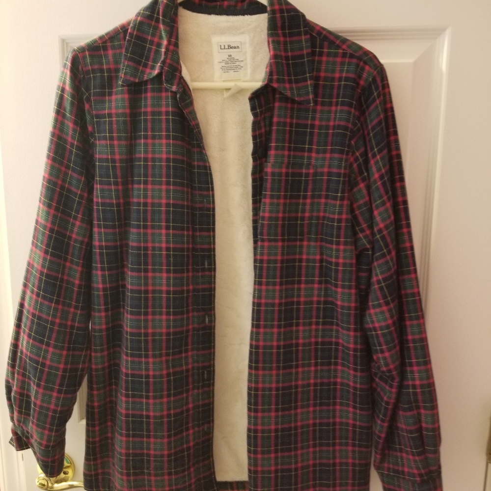 L.L.Bean fleece lined flannel womens
